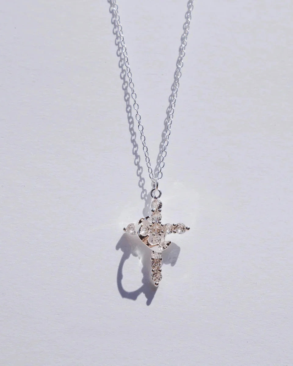 Collana con Croce e Corona di Cristo (Placcato in Oro)