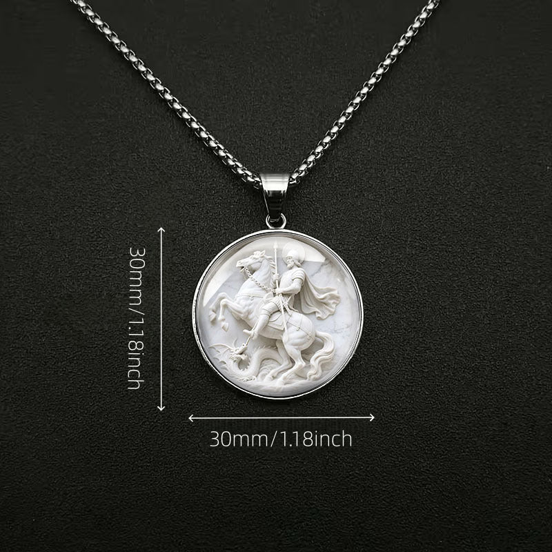 Мужская подвеска 2DFLAT из нержавеющей стали 316 304 304, изображающая Святого Георгия и дракона, модный ретро-индивидуальный аксессуар, гипоаллергенные ювелирные изделия в подарок парню