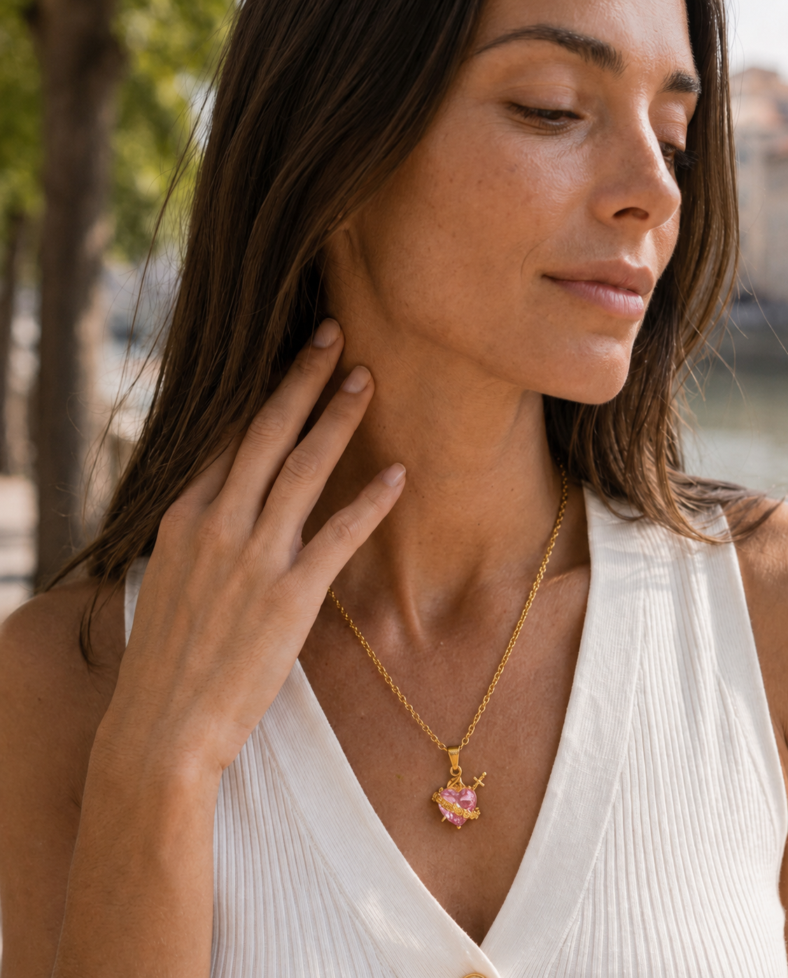 Collana Cuore Immacolato di Maria (Placcata in Oro)