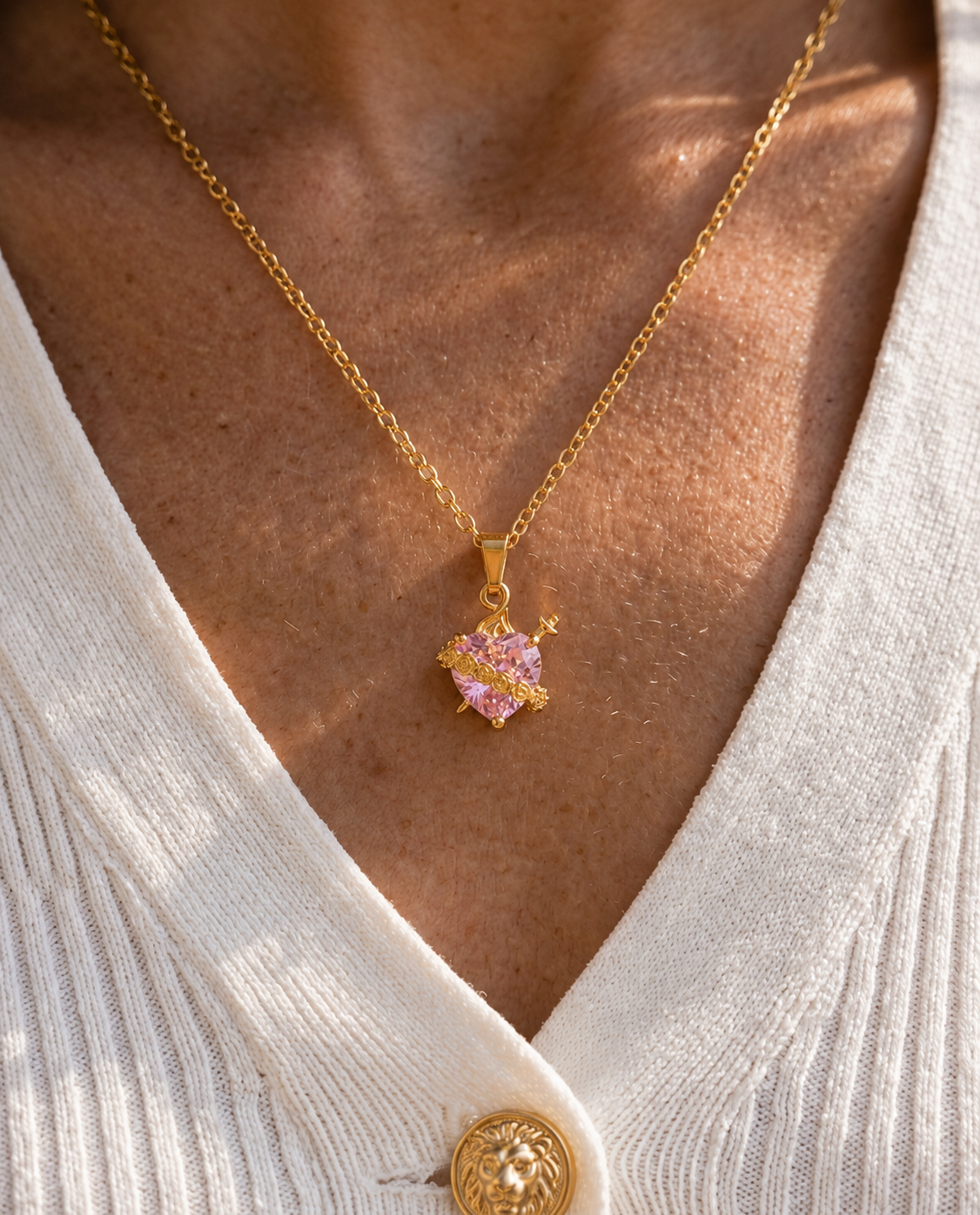 Collana Cuore Immacolato di Maria (Placcata in Oro)