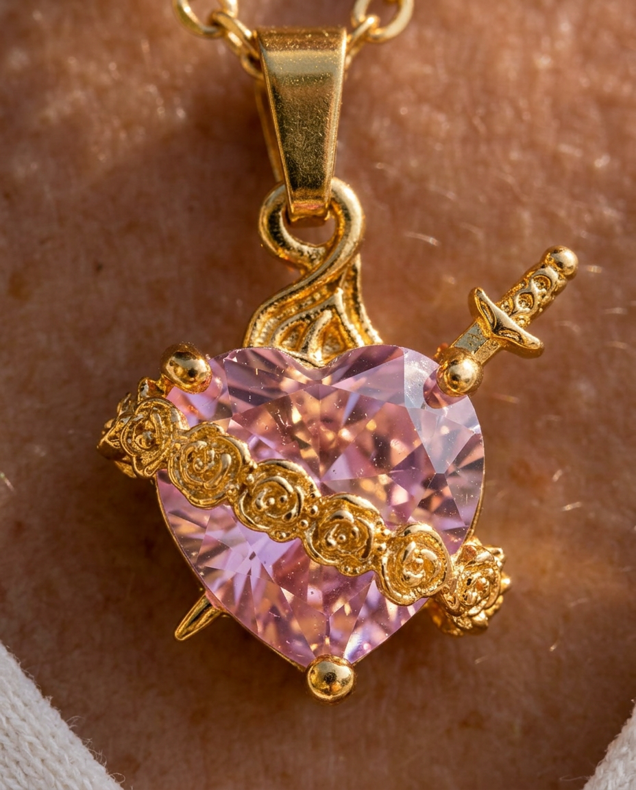 Collana Cuore Immacolato di Maria (Placcata in Oro)