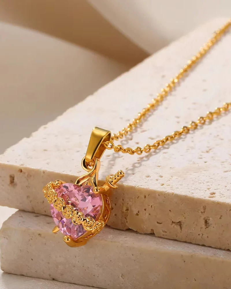 Collana Cuore Immacolato di Maria (Placcata in Oro)