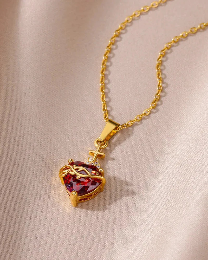 Collana Sacro Cuore di Gesù (Placcato in Oro)